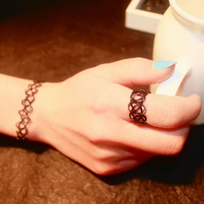 3 шт. эластичные ожерелья-Чокеры для женщин черный набор полые цветы короткие