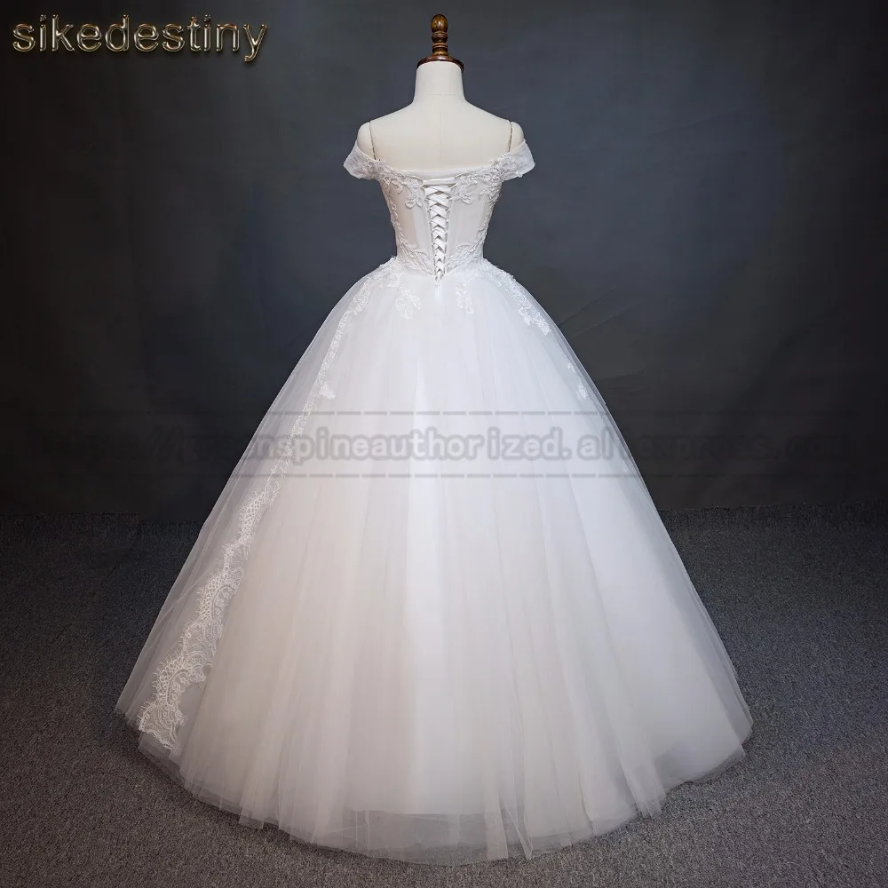 Свадебное платье vestido de noiva длина до пола бальное с открытыми плечами белое/цвета