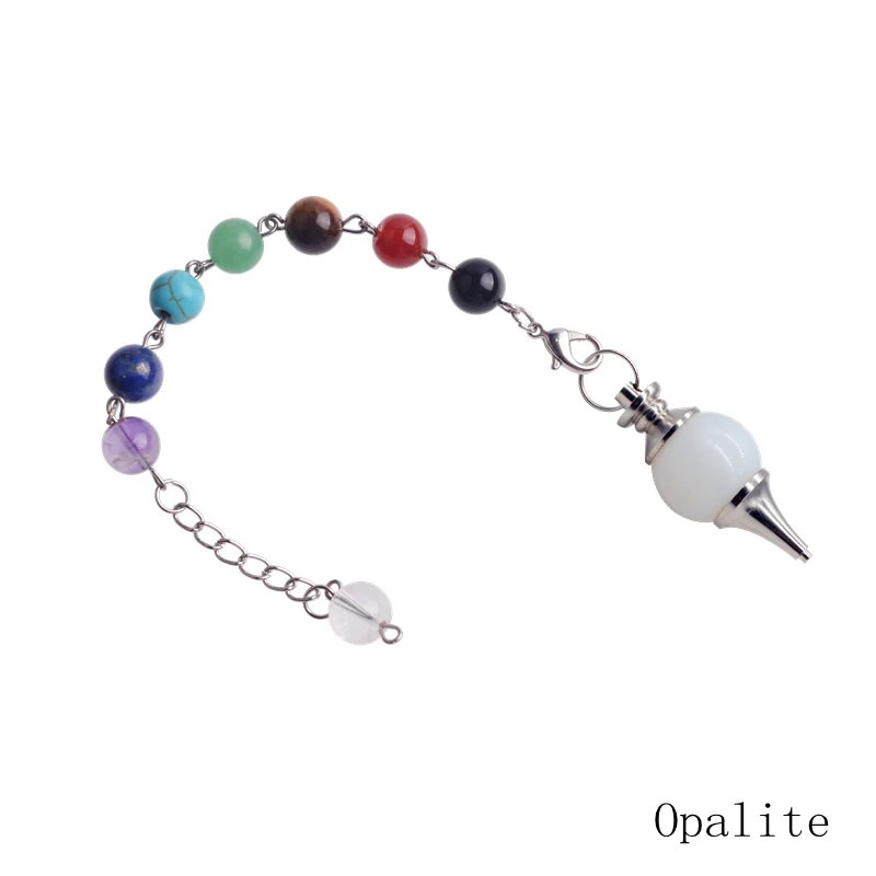 Opalite Натуральные камни 7 chakula Рейки Исцеление подвеска-Маятник из хрусталя женские кулон обработки Yu yoga ювелирные изделия подарок женщине - Окраска металла: Opalite
