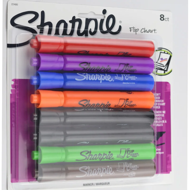 sharpie flipchart paper marker 8ct Bullet low odor 22480 water based Non-squeak | Канцтовары для офиса и дома