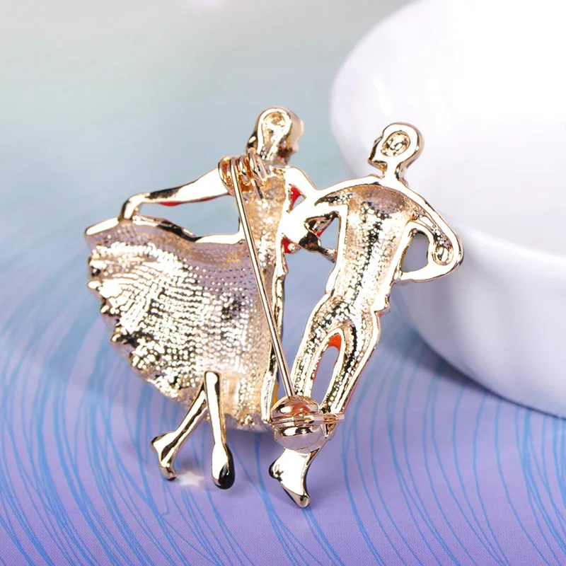 Madrry элегантный Танцы пара Броши разноцветной эмалью рисунок брошь Jewelry Для