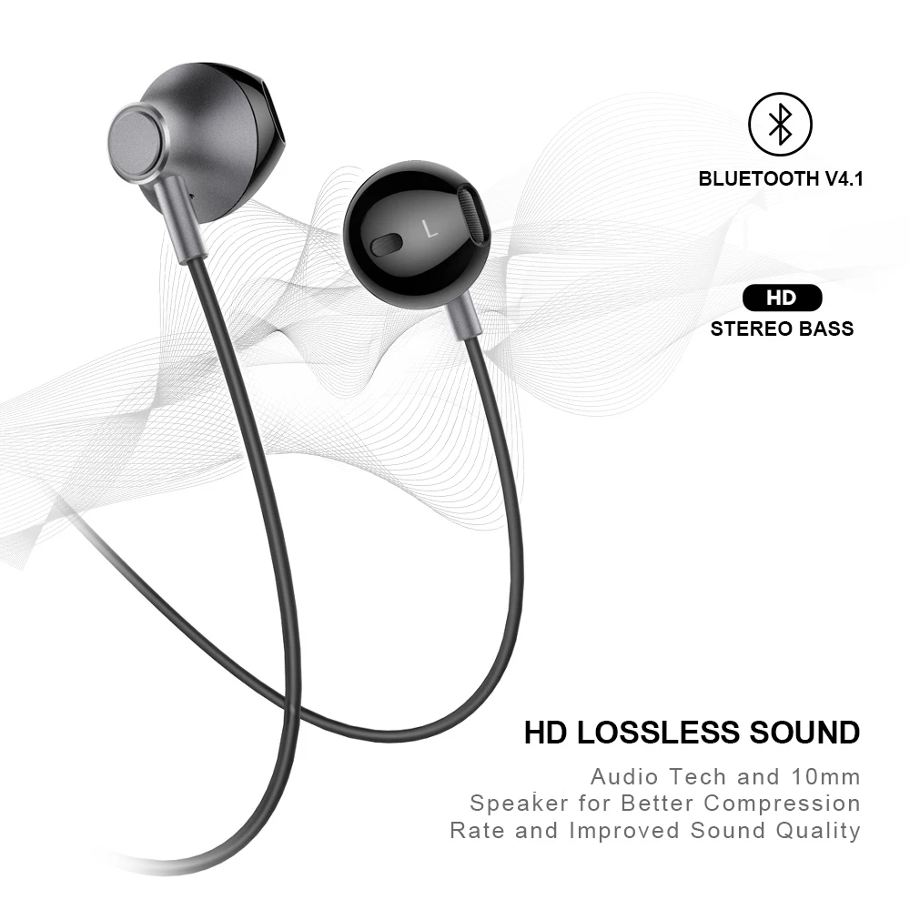 Магнитные Спортивные Bluetooth наушники с защитой от пота APT-X Hi-Fi супербасы