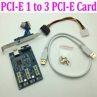mining card pci e 1 to 4 2 pcie pci express 1x 1 to 3 port 1x switch multiplier hub riser card external internal usb 3 0 cable