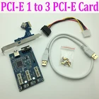 Карта майнинга PCI E 1-4 2 PCIe PCI Express 1X 1-3 порта 1X переключатель мультипликатор HUB Riser Card Внешний внутренний кабель USB 3,0