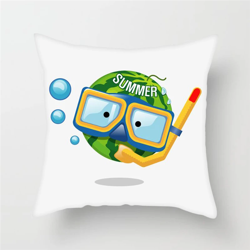 Fuwatacchi забавный арбуз наволочка с множеством выражений для украшения дивана