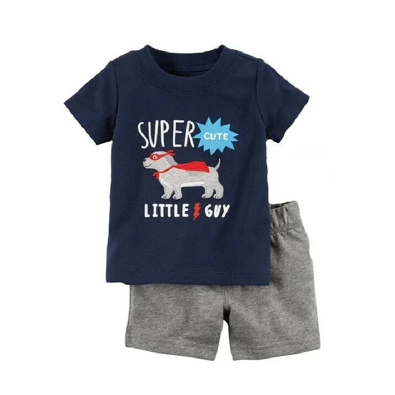 Костюм Моряка для маленьких мальчиков летние футболки+ короткие штаны комплекты из 2 предметов очаровательные наряды с якорем из хлопка топы, комбинезоны - Цвет: B28