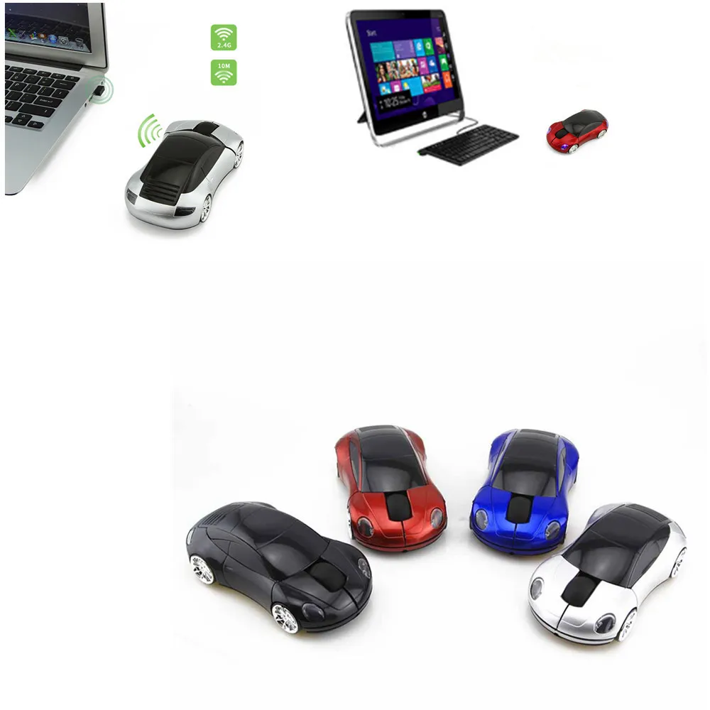 

Mini Computer Mouse USB 2.4G Ergonomic Gaming Mouse Sports Car Shape Wireless Mice LED Light Optical Mause 1600DPI For PC Gamer