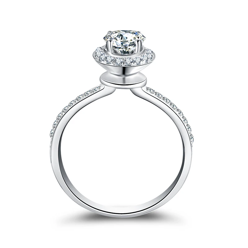 EDI 0.8ct moissanites Лаборатория Grown Алмаз 14 К золото моды Pave Band обручальные кольца для