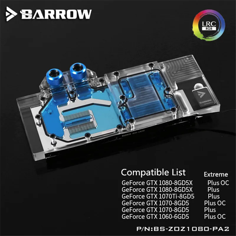 Barrow ZOTAC SUPREMACY PLUS 1080/1070/1060 GPU водный блок карта Aurora Graphis полное покрытие BS ZOZ1080 PA2|gpu water