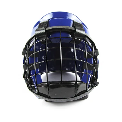 Blue with Mask L Дети и взрослые каратэ боксерский шлем для тхэквондо металлическая маска Санда Муай Тай ММА защита головы оборудование тренировочная защита - Цвет: Blue with Mask L