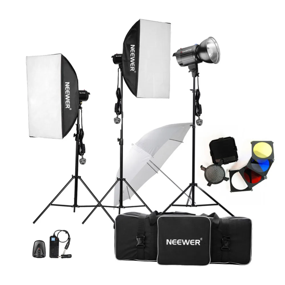 Neewer 900 Вт 300 x 3 профессиональная Фотостудия вспышка стробоскоп осветительный