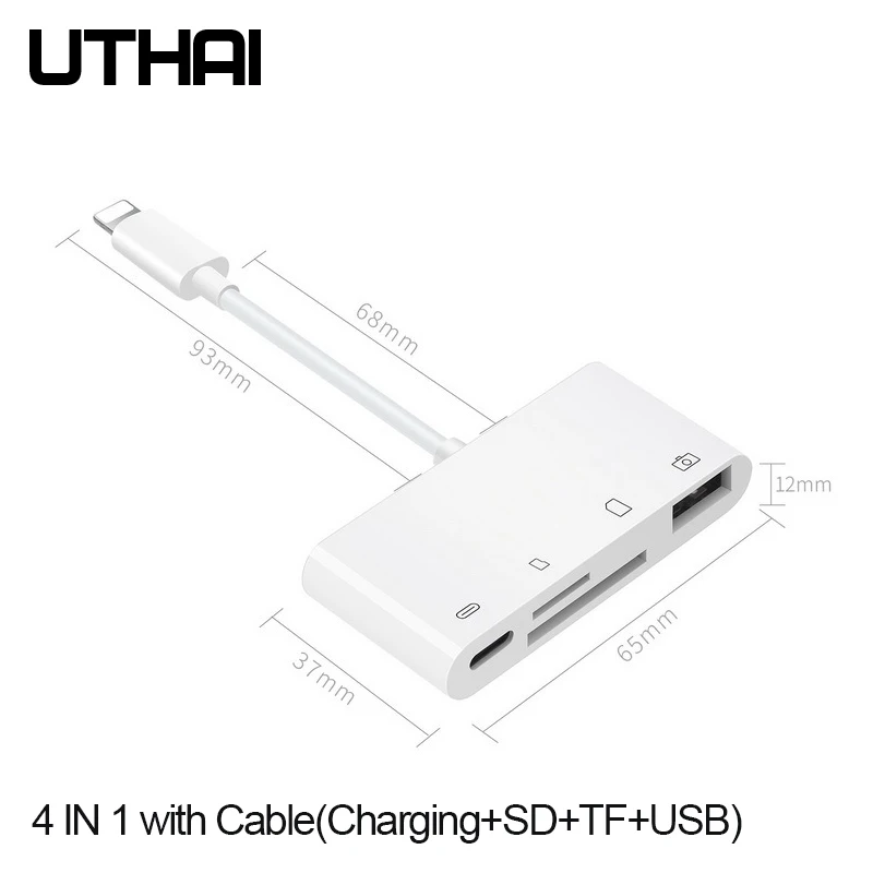 Многофункциональный UTHAI C16 для iphone X 8 Plus кардридер и адаптер интерфейса Lightning для iphone XS MAX