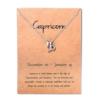 12 constellation capricorn taurus libra message card jewelry pendant necklace necklaces for women birthday gift