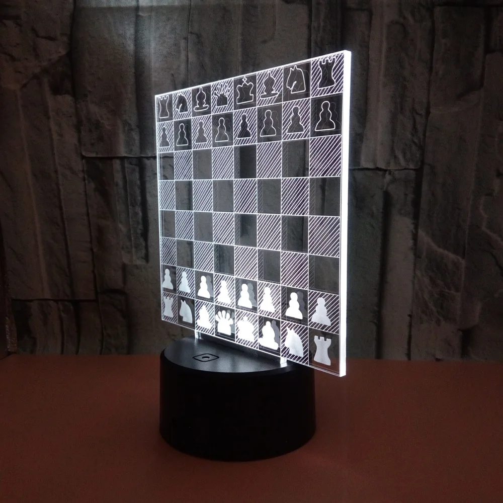 Chess 3D LED Lamp 7 Colors Night Lamps Touch Led USB Table Lampara Sleeping Home Decor Nightlight | Лампы и освещение