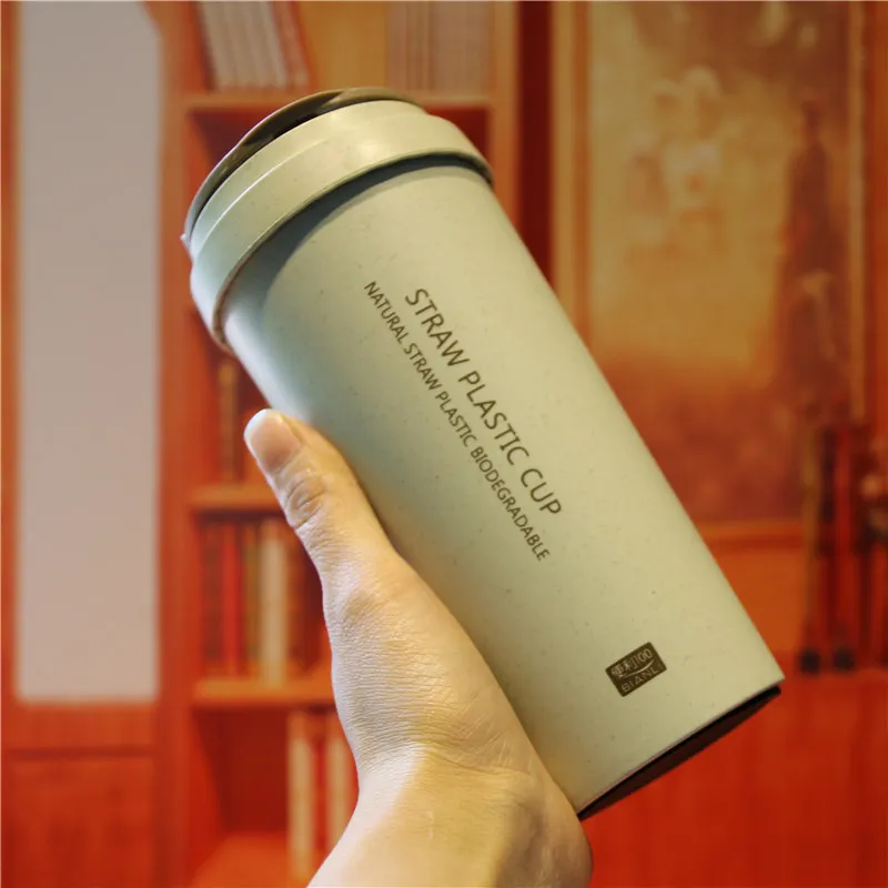500 мл портативная здоровая Экологичная BPA бесплатно Двухстенная Пшеничная солома
