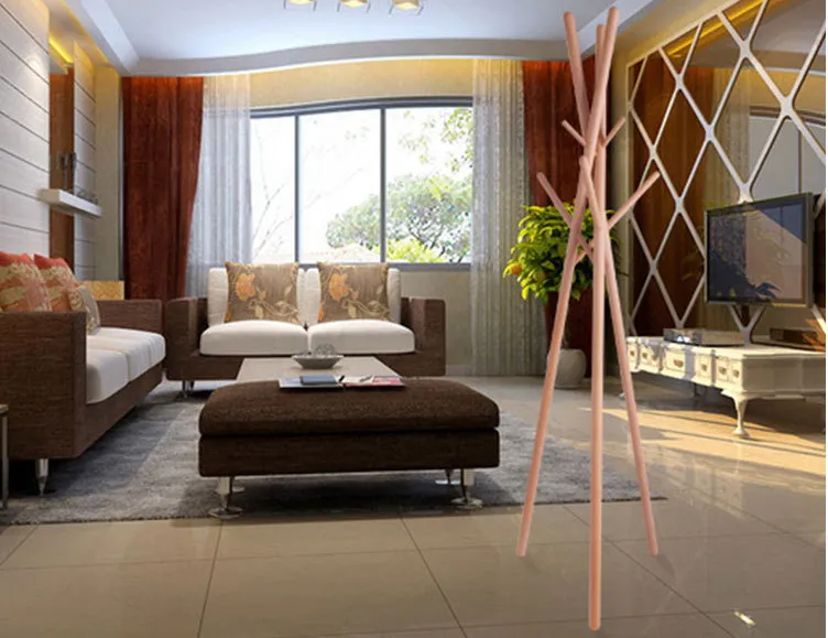 Деревянная вешалка для одежды современный дизайн пальто из массива дерева полка