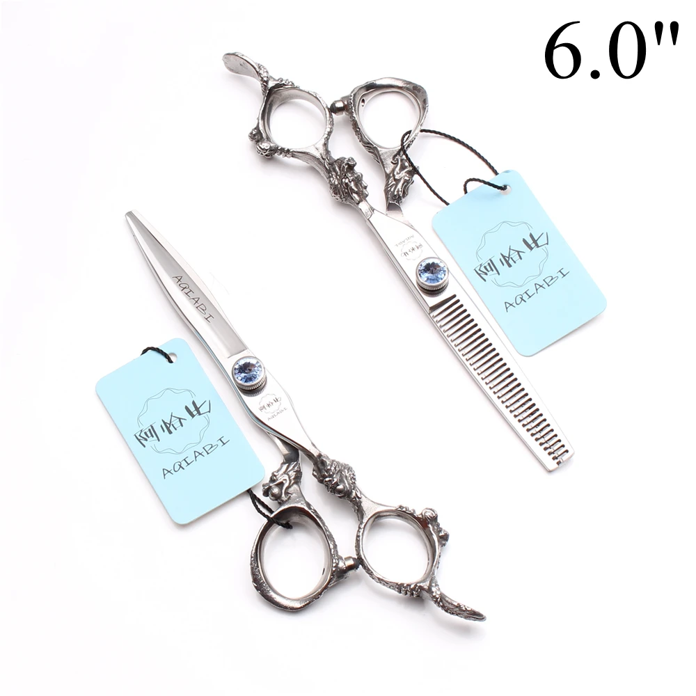 6&quot 17.5cm Japan 440C AQIABI Barber Shop Cutting Shears Thinning Scissors Hair Clippers Professional Hairdressing A9108 | Красота и