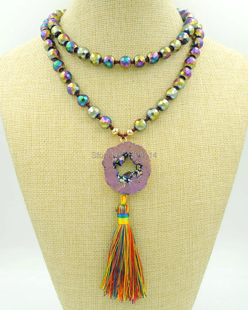 Титан из радужного гематита граненые круглые бусины и Радуга Кристалл фрагмент