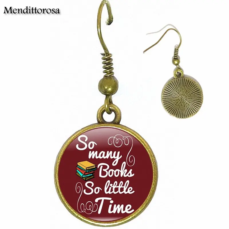 Так много книг для девушек ювелирные изделия с покрытием из стекла кабошон