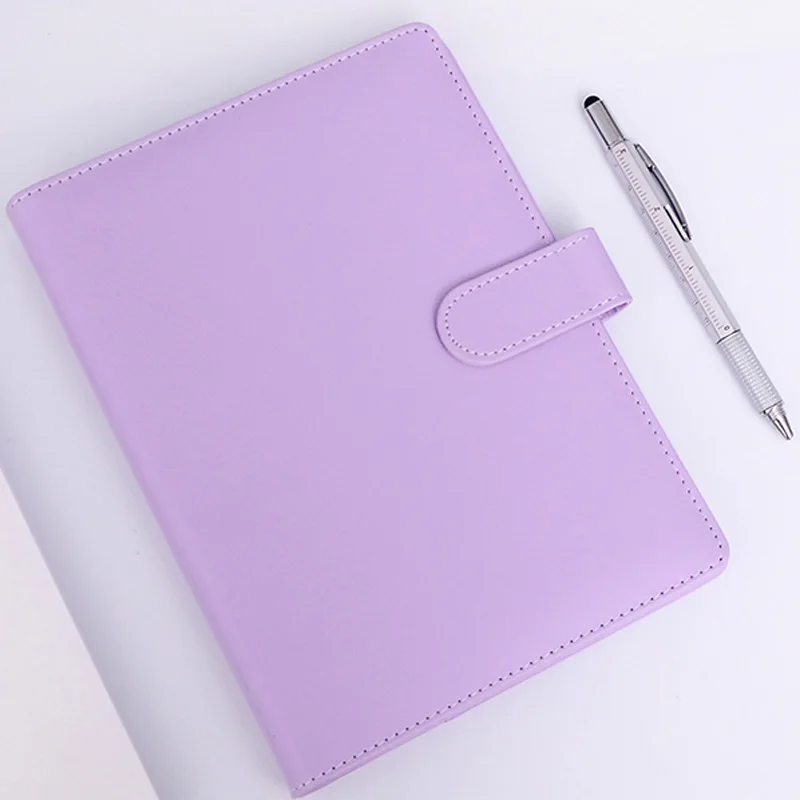 Purple Cover Симпатичные, с изображением печенья Макарон кожаный блокнот еженедельник ежедневник подарок школьные офисные принадлежности студенческие Канцтовары, блокнот высокого качества А5 А6 - Цвет: Purple Cover