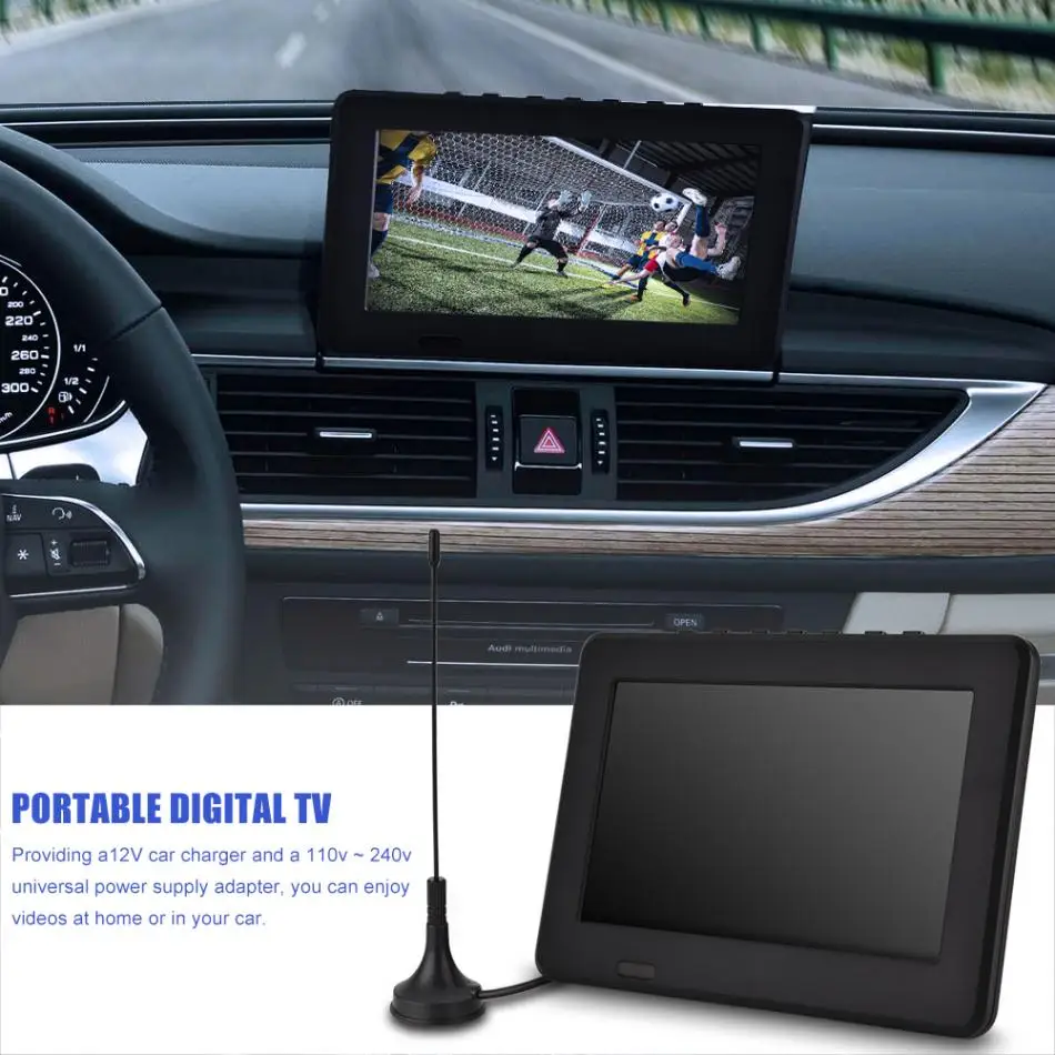 LEADSTAR ISDB-T 7 дюймов ТВ 16:9 HD перезаряжаемый цифровой цветной автомобильный тв мини телевизионный плеер цифровое аналоговое телевидение 1080p