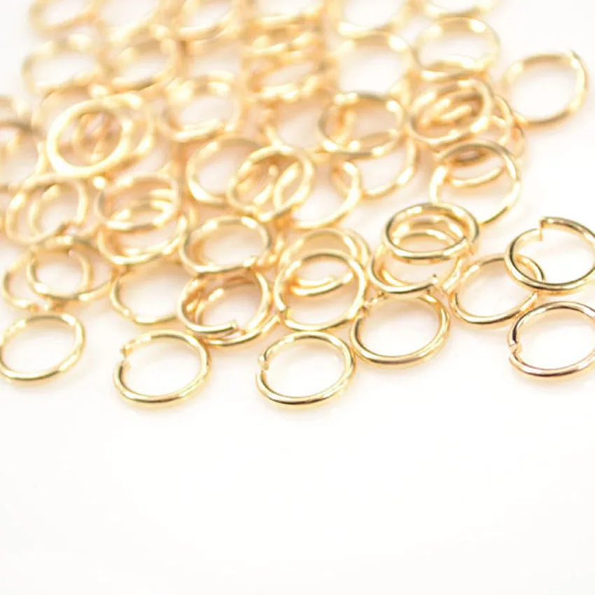 500 шт./лот 8x8x1 мм Утюг розовое золото круглый Открытые Перейти Кольца Брелоки