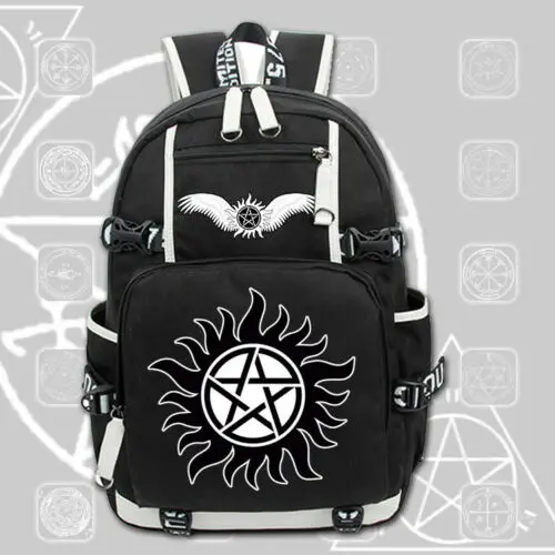 Рюкзак SPN сверхнатуральный рюкзак школьная сумка для ноутбука на молнии