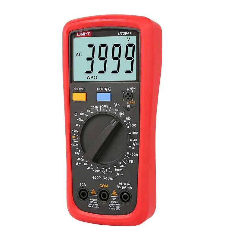 UNI-T UT39A+ цифровой мультиметр ЖК-дисплей AC DC Вольт Ампер Ом Емкость тестер UT-39A