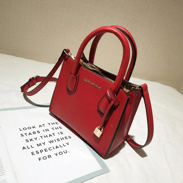 22cm red handbags Женская сумка роскошные сумки дизайнерские с замком высокое качество сумка через плечо из искусственной кожи зеленая сумка через плечо OL дамская сумочка кошелек - Цвет: 22cm red handbags