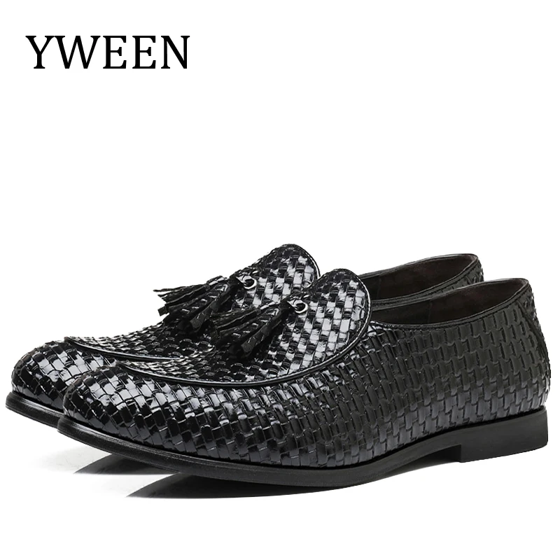 

YWEEN British Leather Loafes Casual Mens Moccasins Male Tassel Comfortable Driving Flats Zapatos Hombre Big Size 38-48