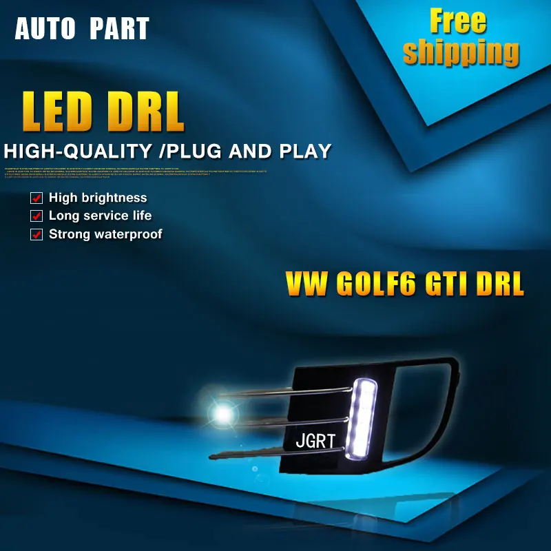 Автомобильный Стайлинг 2009-2012 для VW golf 6 светодиодный DRL для golf GTI светодиодный противотуманный фонарь дневной ходовой светильник Высокая яркость направляющий светодиодный DRL