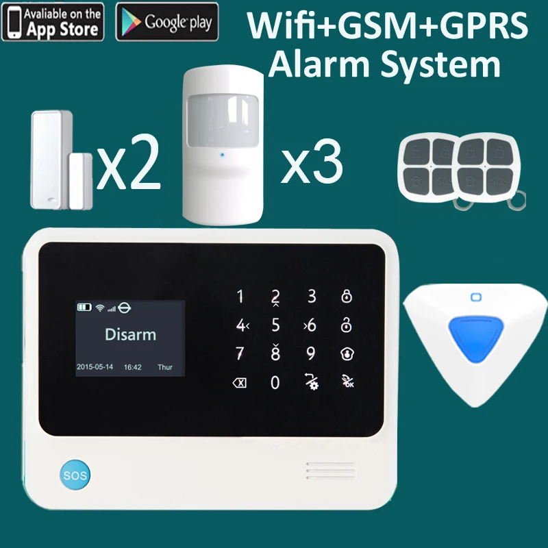 Домашняя беспроводная система сигнализации на русском языке GSMS Wi-Fi GPRS для