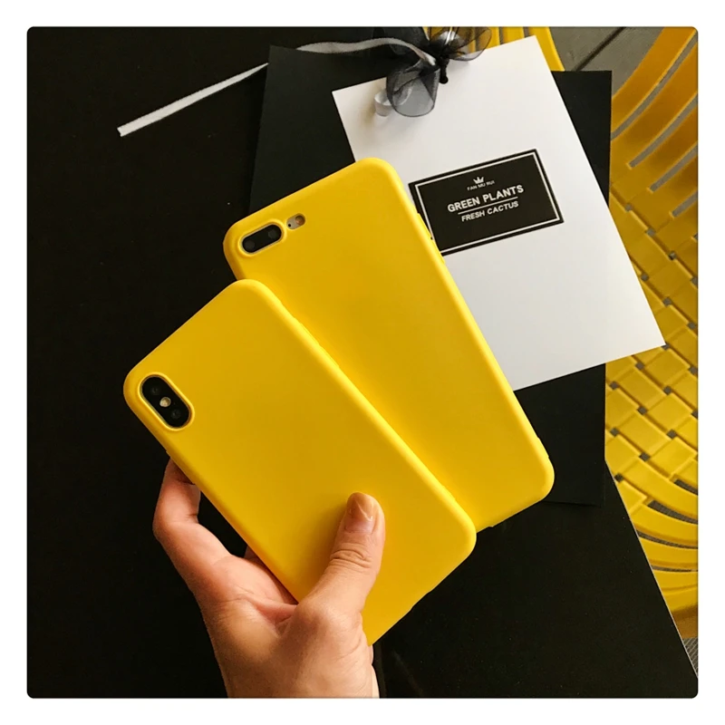 Lovebay лимонно-желтый цвет модный чехол для телефона s для iphone XS Max XR X 5 5S SE 6 6S 7 8 Plus мягкая задняя крышка для iphone 7 Чехол