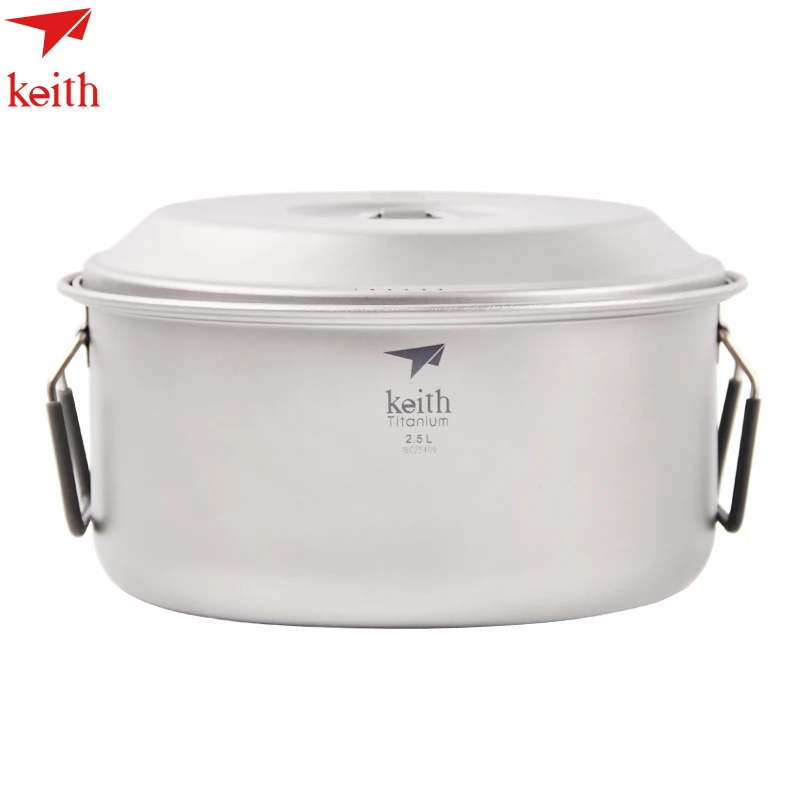 Keith 2.5L Titanium Soup Pot Ultralight Outdoor Camping Cookware Picnic Cooking | Спорт и развлечения