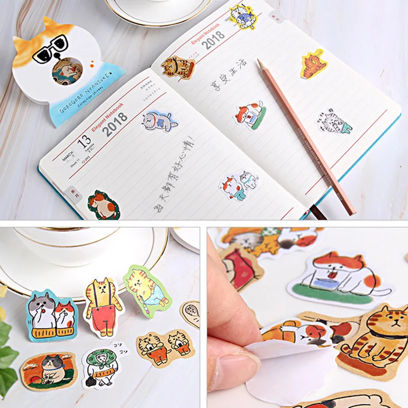 30 шт. Kawaii наклейки с котом милые канцелярские наклейки красочные бумажные наклейки для детей DIY Скрапбукинг дневник фотоальбомы