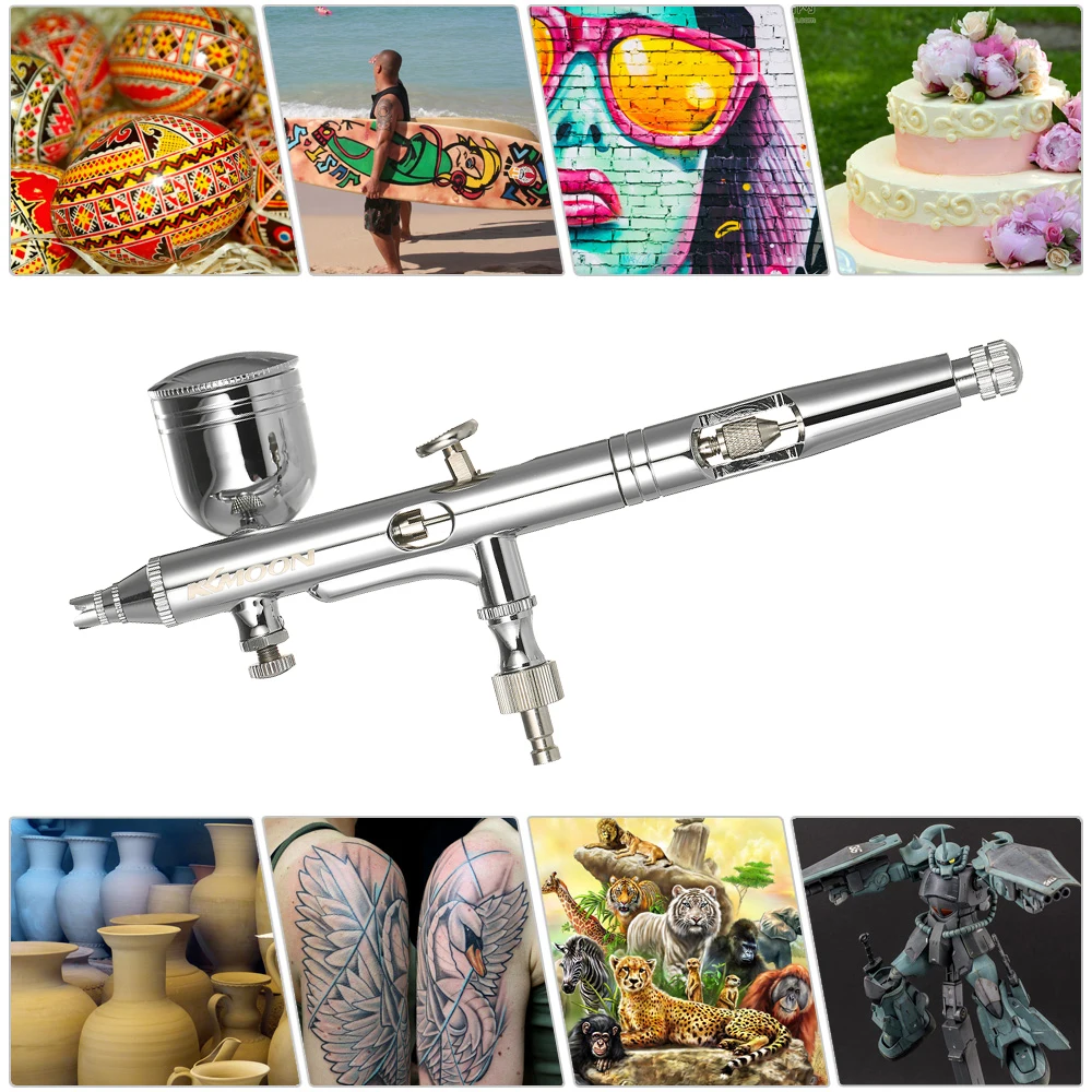 Multi-Purpose Mini Spray Gun Professional Dual-Action Airbrush Kit Air Control Air-Brush + Eyedropper 0.25mm 7cc &amp 22cc for art |