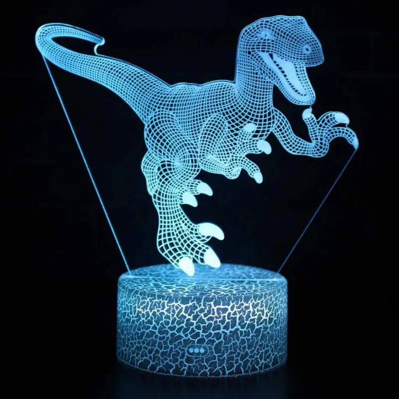 

Dinosaur 3D night light Children's room decoration 7 color 3d Light Fixtures Remote Touch switch Usb Led Lamp