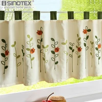 coffee roman curtain window valance half curtain leaves wool embroidery small panel drape tab tape for the kitchen cabinet