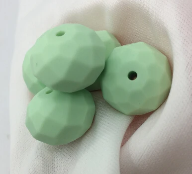 mint green 50 шт./лот, Детские Силиконовые счеты, бусины 20 мм, прорезыватели для зубов, силиконовые бусины для прорезывания зубов - Цвет: mint green