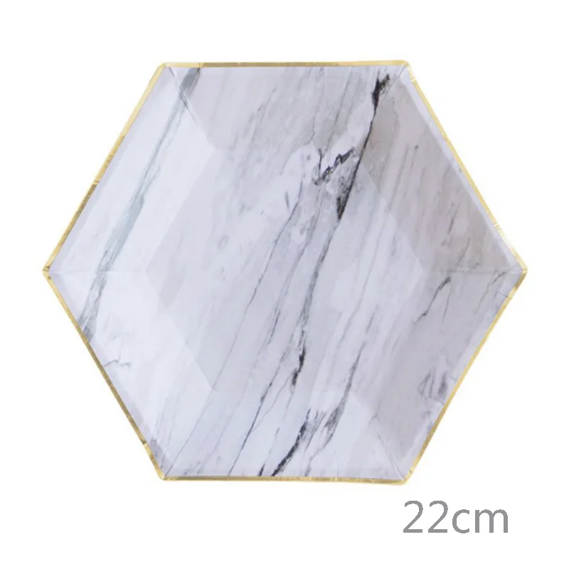8pcs marble 8 шт./лот красочные бумажные стаканы в полоску и тарелки для свадьбы, дня рождения украшения Baby Shower фестиваль для детей посуда вечерние поставки - Цвет: 8pcs marble