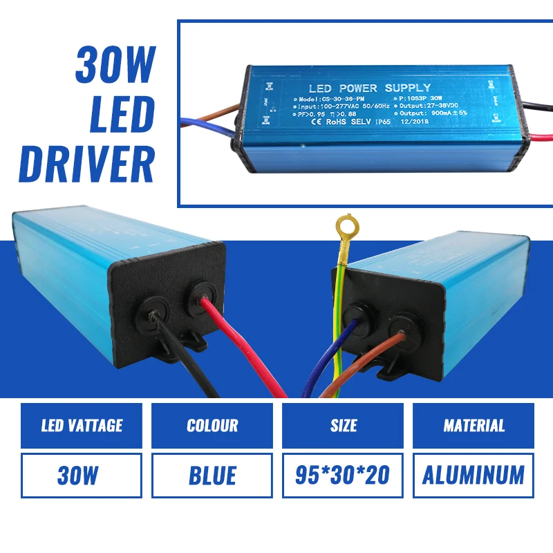 50 Вт 100 Вт Высокая мощность с драйвером постоянного тока для светодиода водонепроницаемый IP65 источник питания AC110-265V вход для прожектора DC20-40V выход