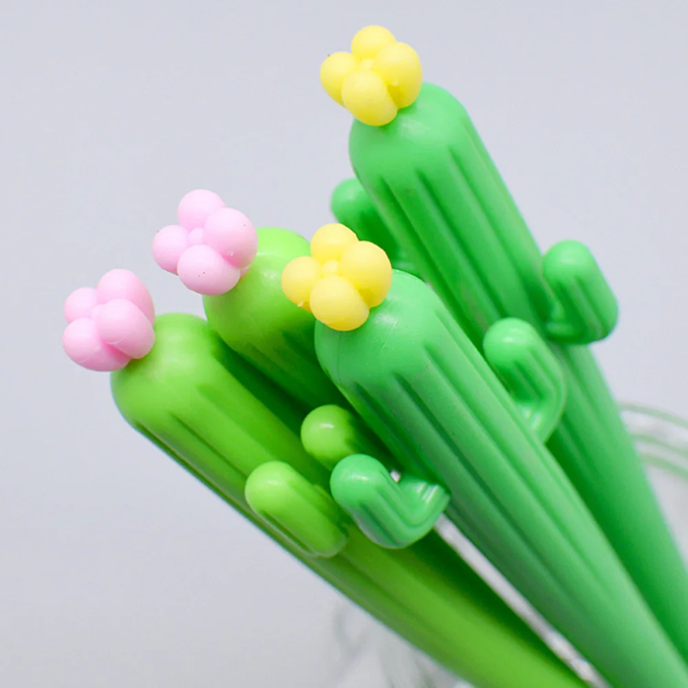 1 шт. новая милая креативная гелевая ручка с зеленым КАКТУСОМ и цветами для офиса