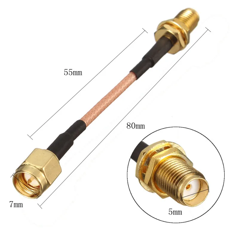 1 шт. Удлинительный кабель со штекером SMA на гнездо RG316 55 мм 5 см|extension cable wire|sma female