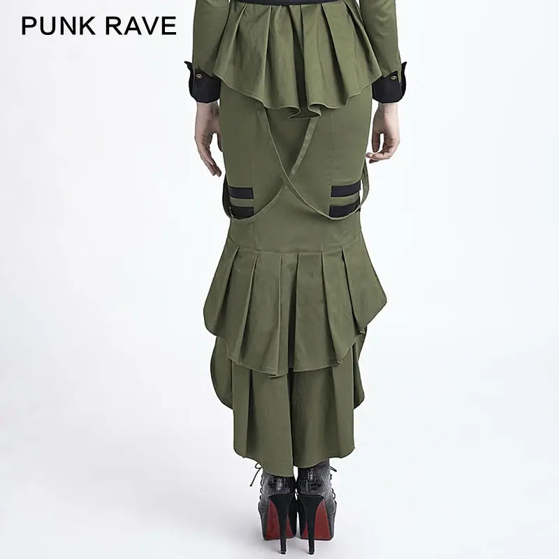 Steampunk Punk military style Fashion Womens Sexy fishtail Gothic Skirt 2 color Q276 | Женская одежда