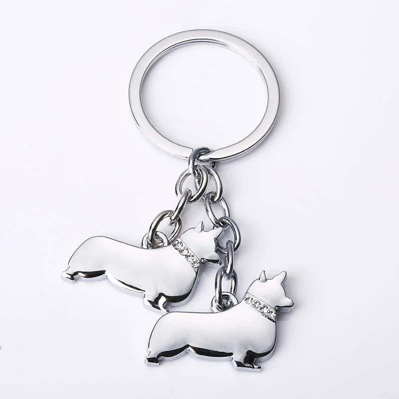 Новинка 2019 милые брелки Corgi с подвеской в виде собаки животного и кости женские