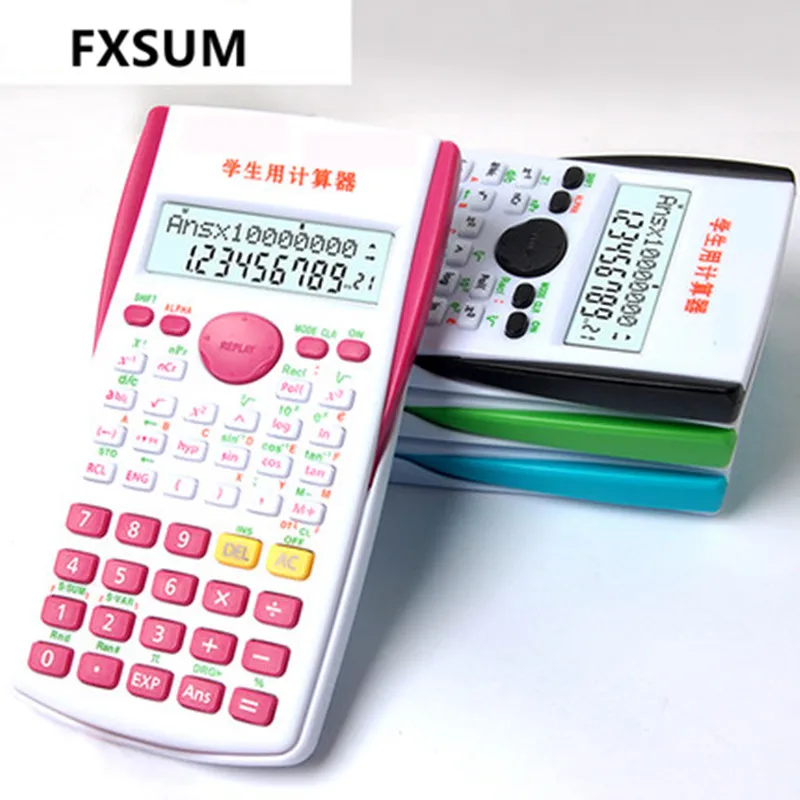 Красочные научный калькулятор 2 линии Дисплей студенческий экзамен Calculadora Cientifica