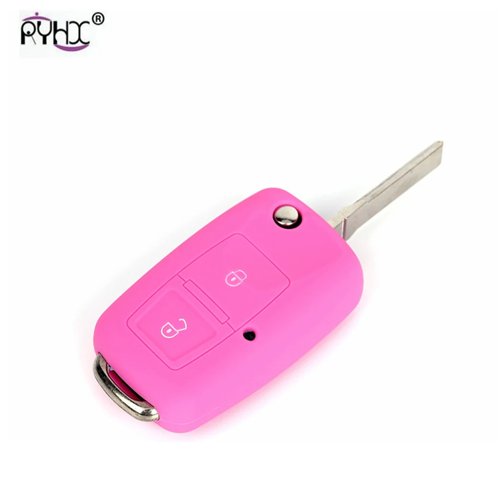 2 кнопки плавающий ключ силиконовый резиновый автомобильный чехол для Volkswagen seat