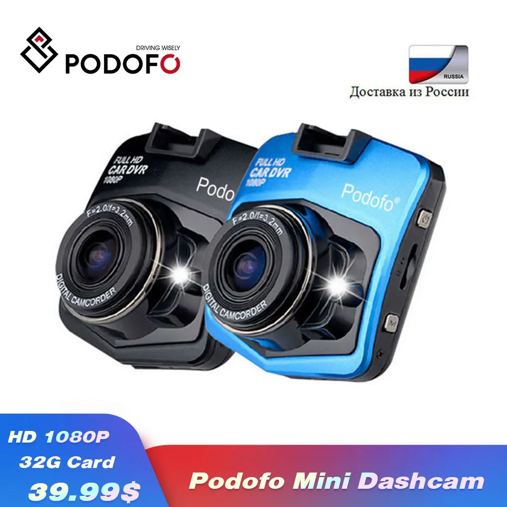 Podofo A1 Мини Автомобильный видеорегистратор Камера Dashcam Full HD 1080P видео регистратор рекордер g-сенсор ночного видения видеорегистратор
