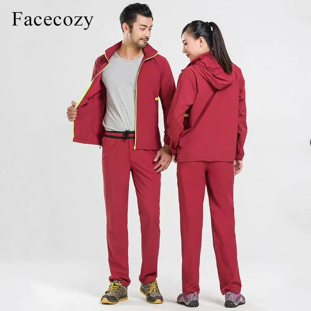 Быстросохнущие мужские и женские комплекты Facecozy походная куртка дышащие брюки