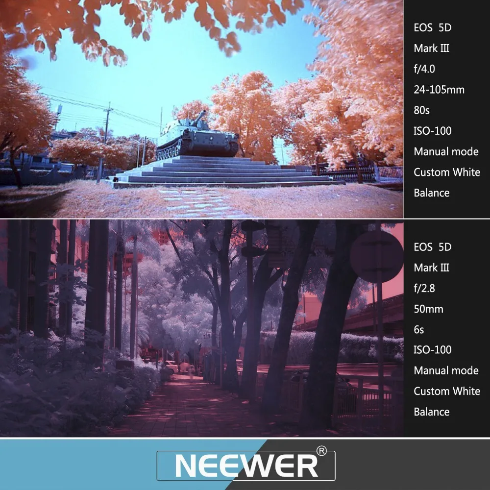 Набор инфракрасных фильтров Neewer 67 мм 4 шт.: IR720/760/850/950 + чехол для переноски NIKON D7100
